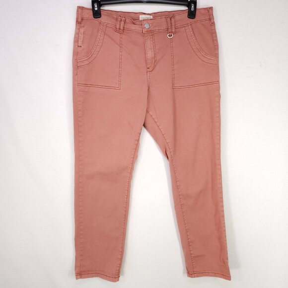 Pilcro Utility Pants Womens Size 33 Slim Straight Leg Raw Hem Chino Ankle - Picture 1 of 14